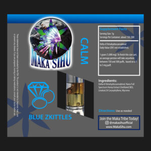 1 gram Delta 8 THC Vape Cartridge (Blue Zkittles Calm)
